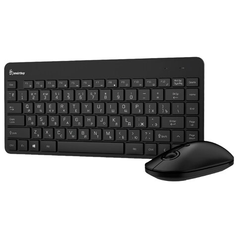 Набор беспроводной SMARTBUY 220349AG, клавиатура, мышь 2 кнопки+1 колесо, черный SBC-220349AG-K