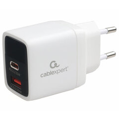 Зарядное устройство сетевое (220В) CABLEXPERT, дисплей, 35 Вт GaN, QC4/PD3, 1хUSB, 1хType-C, MP3A-PC-52
