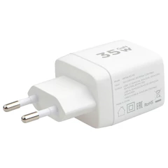 Зарядное устройство сетевое (220В) CABLEXPERT, дисплей, 35 Вт GaN, QC4/<wbr/>PD3, 1хUSB, 1хType-C, MP3A-PC-52
