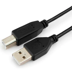 Кабель USB 2.0 AM-BM, 1,8 м, ГАРНИЗОН, медь, черный, пакет, GCC-USB2-AMBM-1.8M