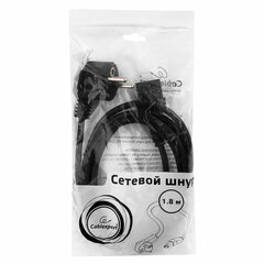 Кабель питания 1,8 м, CABLEXPERT, Schuko-C13, 3&times;0,5 мм2, 6 A, с заземлением, черный, PC-186