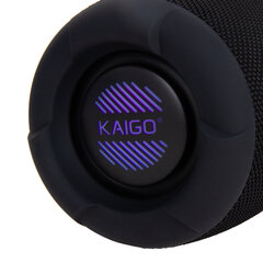 Колонка портативная влагозащищенная KAIGO (КАЙГО) BT10T, 10 Вт, Bluetooth, USB, Micro SD, AUX, RGB, TWS, IPX7, черная, 514224