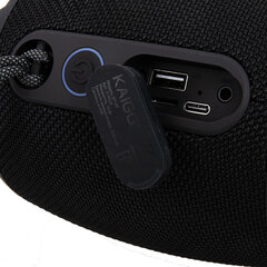 Колонка портативная влагозащищенная KAIGO (КАЙГО) BT10T, 10 Вт, Bluetooth, USB, Micro SD, AUX, RGB, TWS, IPX7, черная, 514224