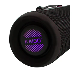 Колонка портативная влагозащищенная KAIGO (КАЙГО) BT16T, 10 Вт, Bluetooth, Micro SD, AUX, RGB, TWS, IPX7, черная, 514225