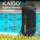 Колонка портативная KAIGO (КАЙГО) BT16T, 10 Вт, Bluetooth, Micro SD, AUX, RGB, TWS, IPX7, черная, 514225