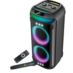 Колонка напольная KAIGO (КАЙГО) GE-P28A + микрофон и пульт В ПОДАРОК, 80 Вт, EQ, Bluetooth, USB, micro SD, AUX, LED, TWS, FM, 514227