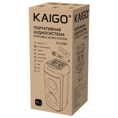 Колонка напольная KAIGO (КАЙГО) GE-P28A + микрофон и пульт В ПОДАРОК, 80 Вт, EQ, Bluetooth, USB, micro SD, AUX, LED, TWS, FM, 514227