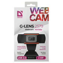 Веб-камера DEFENDER G-lens 2579, HD 720p, 2 Мп, черная, 63179