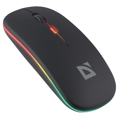 Мышь беспроводная DEFENDER Coda MB-261, 2.4 ГГц+BT, радужная, 3 кнопки + 1 колесо, 300 мАч, черная, 52261 - фото 2