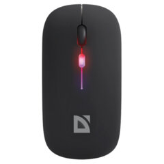 Мышь беспроводная DEFENDER Coda MB-261, 2.4 ГГц+BT, радужная, 3 кнопки + 1 колесо, 300 мАч, черная, 52261