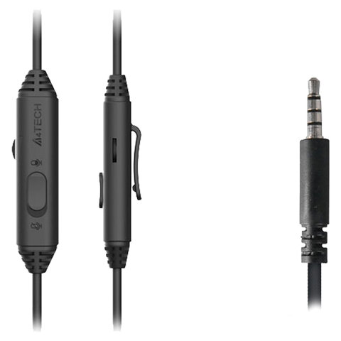 Наушники с микрофоном (гарнитура) A4TECH Fstyler FH100i, проводные, 1.8 м, USB, черные, 1774499