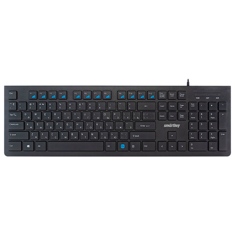 Клавиатура проводная SMARTBUY SLIM 206, USB, 104 клавиши, черная, SBK-206US-K