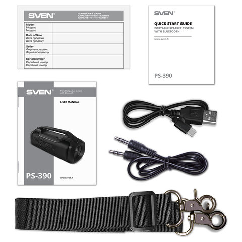 Колонка портативная SVEN PS-390, 50 Вт, TWS, Bluetooth, microSD, черный, SV-021306 - фото 6