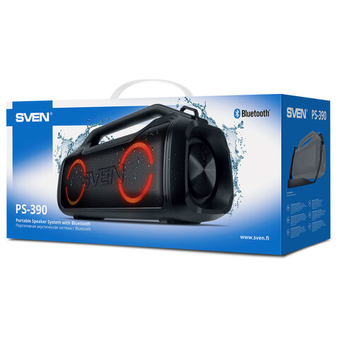 Колонка портативная SVEN PS-390, 50 Вт, TWS, Bluetooth, microSD, черный, SV-021306 - фото 7