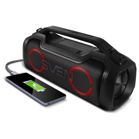 Колонка портативная SVEN PS-390, 50 Вт, TWS, Bluetooth, microSD, черный, SV-021306 - фото 3