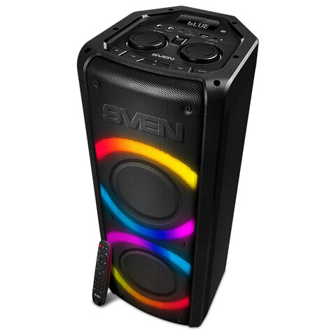 Колонка портативная SVEN PS-710, 100 Вт, TWS, Bluetooth, FM, USB, microSD, LED-дисп, черн, SV-021696