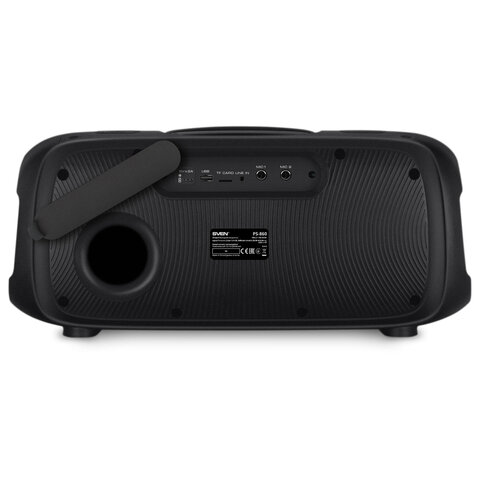 Колонка портативная SVEN PS-860, 100 Вт, TWS, Bluetooth, FM, USB, microSD, черный, SV-022518