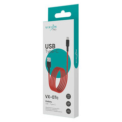Кабель USB – Type-C, 1 м, VIXION PRO VX-07c, для зарядки и передачи данных, красный, 01239