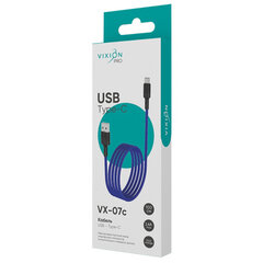 Кабель USB – Type-C, 1 м, VIXION PRO VX-07c, для зарядки и передачи данных, синий, 01246