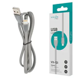 Кабель силиконовый USB – Lightning 8 pin, 1 м, VIXION PRO VX-12i, для зарядки и передачи данных, серый, 02991, БП-00000968