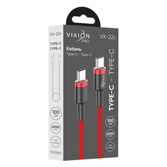 Кабель Type-C – Type-C, 60 Вт, 1 м, VIXION PRO VX-22c, для зарядки и передачи данных, красный, 02717