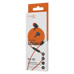 Наушники с микрофоном (гарнитура) VIXION PRO VS-30, проводные, 1,2 м, Type-C, красный, 03431
