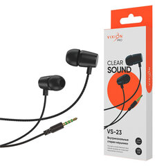 Наушники VIXION PRO VS-23, проводные, 1,2 м, вкладыши, черный, 06326