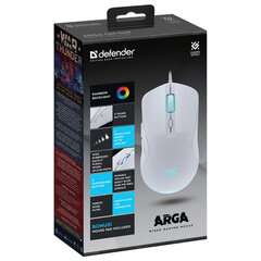Мышь проводная DEFENDER Arga GM-049, 1200/<wbr/>1800/<wbr/>2400/<wbr/>3600 dpi, 5 кнопок + 1 колесо-кнопка, белый, 52048