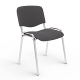 Стул для персонала и посетителей "ИЗО", хромированный каркас, ткань серая С-73, В-40