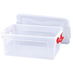 Ящик-контейнер для хранения 14 л, С КРЫШКОЙ НА ЗАЩЕЛКАХ, 18&times;43&times;29 см, прозрачный, IDEA, М 2866