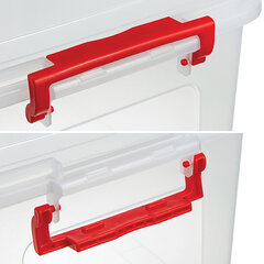 Ящик-контейнер для хранения 25 л, С КРЫШКОЙ НА ЗАЩЕЛКАХ, 24&times;48&times;32 см, прозрачный, IDEA, М 2867