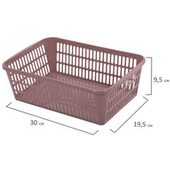 Корзинка 4 литра универсальная, 9,5&times;30&times;19,5 см, для хранения, пластик, ассорти, 332