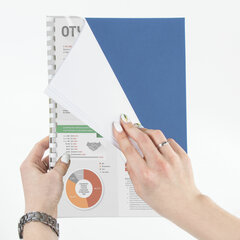 Обложки картонные для переплета, А4, КОМПЛЕКТ 100 шт., тиснение под кожу, 230 г/<wbr/>м<sup>2</sup>, синие, ОФИСМАГ, 530833