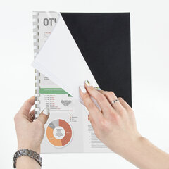 Обложки картонные для переплета, А4, КОМПЛЕКТ 100 шт., тиснение под кожу, 230 г/<wbr/>м<sup>2</sup>, черные, ОФИСМАГ, 530834