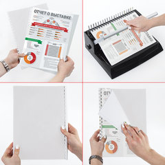 Обложки картонные для переплета, А4, КОМПЛЕКТ 100 шт., тиснение под кожу, 230 г/<wbr/>м<sup>2</sup>, белые, ОФИСМАГ, 530835