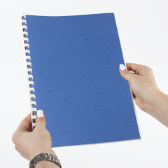 Обложки картонные для переплета, А4, КОМПЛЕКТ 100 шт., тиснение под кожу, 230 г/<wbr/>м<sup>2</sup>, синие, BRAUBERG, 530836