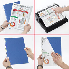 Обложки картонные для переплета, А4, КОМПЛЕКТ 100 шт., тиснение под кожу, 230 г/<wbr/>м<sup>2</sup>, синие, BRAUBERG, 530836