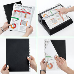 Обложки картонные для переплета, А4, КОМПЛЕКТ 100 шт., тиснение под кожу, 230 г/<wbr/>м<sup>2</sup>, черные, BRAUBERG, 530837