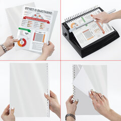 Обложки картонные для переплета, А4, КОМПЛЕКТ 100 шт., глянцевые, 250 г/<wbr/>м<sup>2</sup>, белые, BRAUBERG, 530840