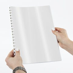 Обложки картонные для переплета, А4, КОМПЛЕКТ 100 шт., глянцевые, 250 г/<wbr/>м<sup>2</sup>, белые, BRAUBERG, 530840