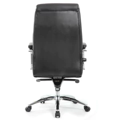 Кресло из натуральной кожи BRABIX PREMIUM &laquo;Phaeton EX-502&raquo;, хром, черное, 530882