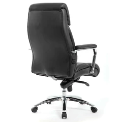 Кресло из натуральной кожи BRABIX PREMIUM &laquo;Phaeton EX-502&raquo;, хром, черное, 530882