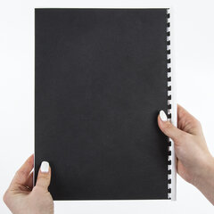 Обложки картонные для переплета БОЛЬШОЙ ФОРМАТ А3, КОМПЛЕКТ 100 шт., тиснение под кожу, 230 г/<wbr/>м<sup>2</sup>, черные, BRAUBERG, 530944