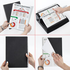 Обложки картонные для переплета БОЛЬШОЙ ФОРМАТ А3, КОМПЛЕКТ 100 шт., тиснение под кожу, 230 г/<wbr/>м<sup>2</sup>, черные, BRAUBERG, 530944