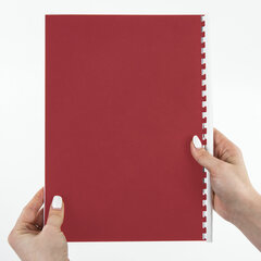 Обложки картонные для переплета, А4, КОМПЛЕКТ 100 шт., тиснение под кожу, 230 г/<wbr/>м<sup>2</sup>, красные, BRAUBERG, 530948