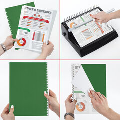 Обложки картонные для переплета, А4, КОМПЛЕКТ 100 шт., тиснение под кожу, 230 г/<wbr/>м<sup>2</sup>, зеленые, BRAUBERG, 530949