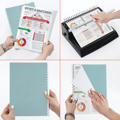 Обложки картонные для переплета, А4, КОМПЛЕКТ 100 шт., тиснение под кожу, 230 г/<wbr/>м<sup>2</sup>, голубые, BRAUBERG, 530952