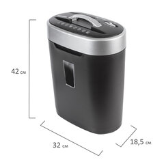 Уничтожитель (шредер) BRAUBERG S8, 4 уровень секретности, фрагменты 4&times;18 мм, 8 листов, корзина 16 литров, CD