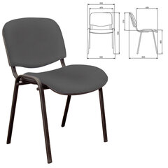 Стул для персонала и посетителей "ИЗО", черный каркас, кожзаменитель серый, Z-71