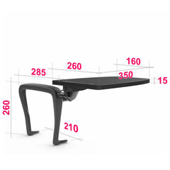 Стол (пюпитр) для стула &laquo;ИЗО&raquo;, для конференций, складной, пластик/<wbr/>металл, черный